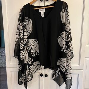 Joseph Ribkoff Layered Sheer Poncho Top